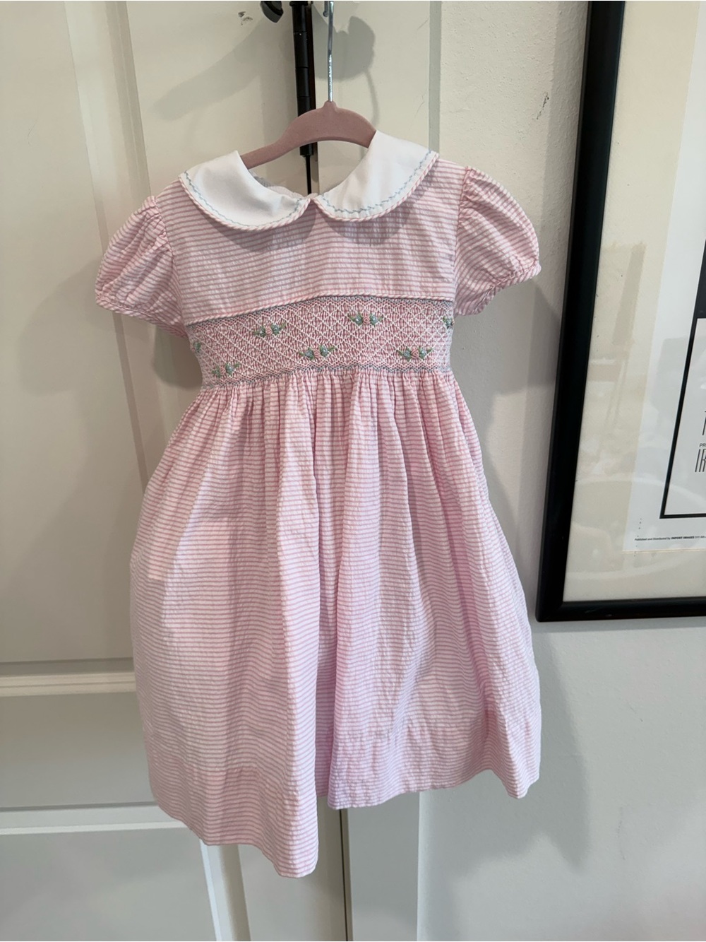 Hand Smocked Seersucker Dress